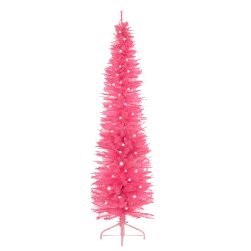 Image of Christmas Workshop 6ft Pink Pre-Lit Slim Line Christmas Tree