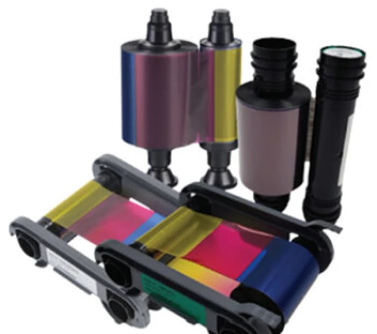 Image of Evolis R5F208E100 Thermal-transfer ribbon Bk.C.M.Y. Transparent. 300 p