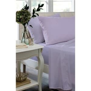 Image of Catherine Lansfield Lilac Non-Iron Fitted Sheet - Double