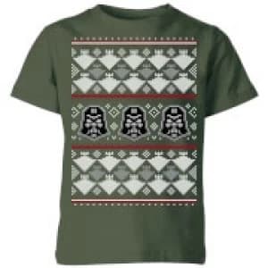Image of Star Wars Imperial Darth Vader Kids Christmas T-Shirt - Forest Green - 11-12 Years