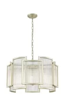Image of Antigua 5 Light Gold Crystal Pendant Ceiling Light