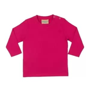 Image of Larkwood Baby Unisex Plain Long Sleeve T-Shirt (3-4) (Fuchsia)
