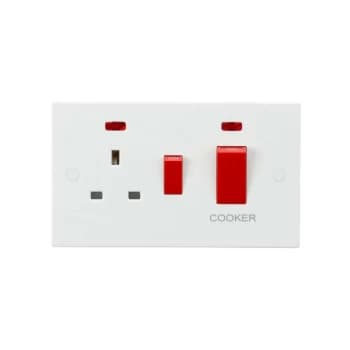 Image of 45A DP Cooker Switch and 13A Socket with Neons - Knightsbridge