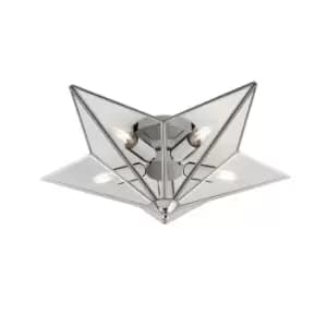 Image of Star Flush Fitting 5 Light - Chrome with Clear Glass Panels