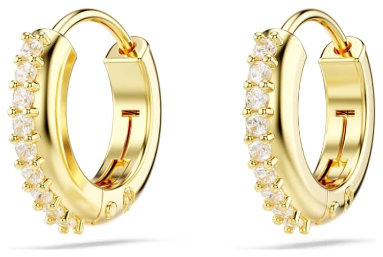 Image of Swarovski 5697228 Matrix Hoop Earrings White Crystals Gold- Jewellery