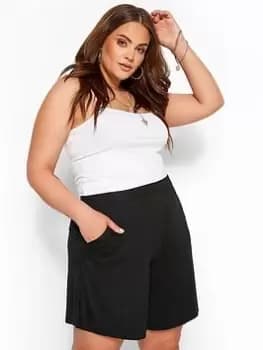 Image of Yours Jersey Shorts - Black, Size 18, Women