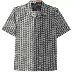 Image of Ted Baker Traila Ss Flower Geo Mash Up Shirt - Black