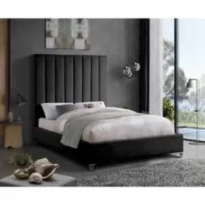 Image of Alexo Bed King Plush Velvet Black
