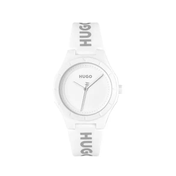 Image of HUGO 1540165 Lit For Her White Silicone Strap Watch - W45408