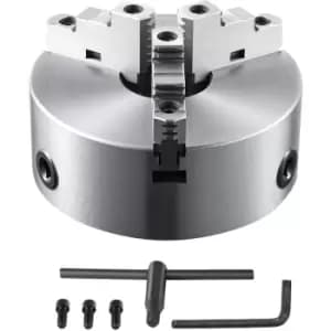 Image of 3-Jaw Lathe Chuck, 8'', Self-Centering Lathe Chuck, 0.16-8 in/4-200 mm Clamping Range with T-key Fixing Screws Hexagon Wrench, for Lathe 3D Printer