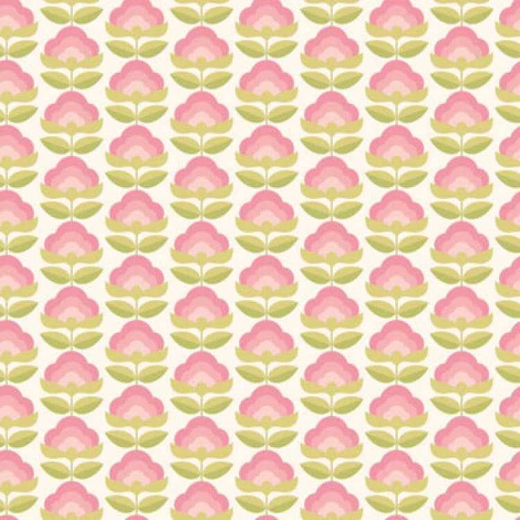 Image of Hoopla Walls Retro Flower Rose & Apple Smooth Matt Wallpaper
