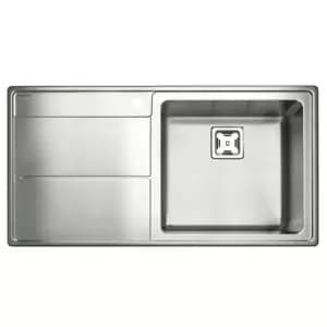Image of Rangemaster Arlington Brushed Stainless Steel 1 Bowl Sink & Drainer Lh