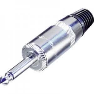 Image of 6.35mm audio jack Plug straight Number of pins 2 Mono Silver Rean AV 14 plugs