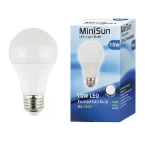 Image of 10 x 10W ES E27 Cool White LED GLS Bulbs