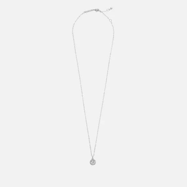 Image of Ted Baker Womens Soltell Solitaire Sparkle Crystal Pendant Necklace - Silver