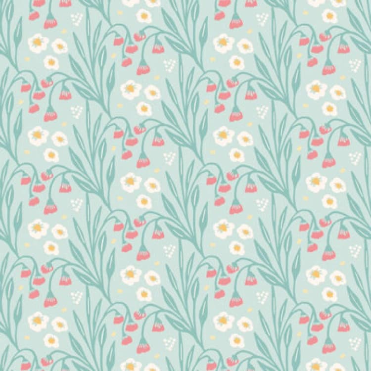 Image of Hoopla Walls Meadow Stripe Seafoam & Coral Smooth Matt Wallpaper