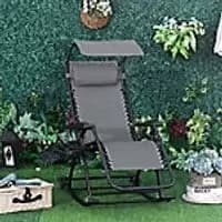 Image of OutSunny Rocking Chair Steel Frame Grey 670 x 1,020 mm