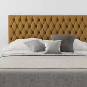 Image of Monroe Upholstered Headboard, Plush Velvet, Ochre - Headboard 60cm Size Single (90x190)