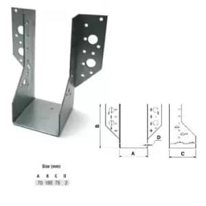 Image of Moderix Jiffy Timber Joist Hangers Decking Lofts Roofing Zinc Packs - Size 70 x