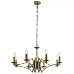 Image of Searchlight Ascot 8 Light Pendant Antique Brass