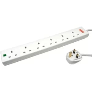 Image of 6 Way Surge Protection Mains Extension Lead 5M