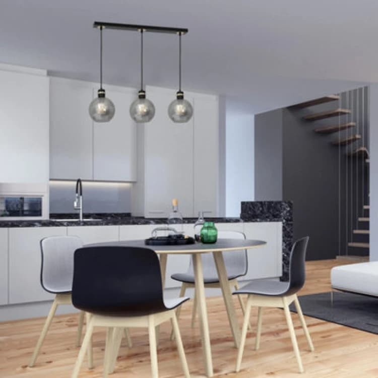 Image of Milagro Bar Pendant Lamp Omega Black / Gold 3xE27