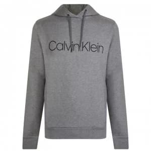 Image of CALVIN KLEIN Front Logo Hoodie - Grey Heather