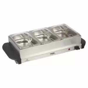 Image of Cooks Professional G0013 3-section Buffet Warming Tray - Silver