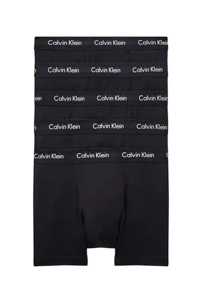 Image of Calvin Klein 5 Pack Cotton Stretch Trunk Black