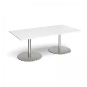 Image of Eternal rectangular boardroom table 2000mm x 1000mm - brushed steel