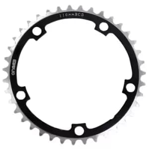 Image of ETC Chainring Alloy CNC 110mm 5 Bolt 38 Teeth Silver/Black