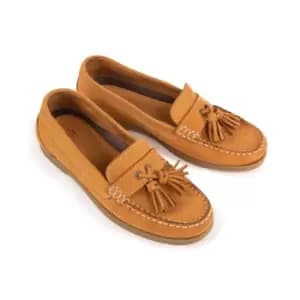 Image of Moretta Womens/Ladies Alita Leather Loafers (8 UK) (Tan)