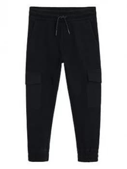 Image of Mango Boys Side Pocket Joggers - Black, Size 6 Years