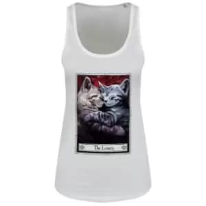 Image of Deadly Tarot Womens/Ladies The Lovers Felis Floaty Vest Top (XXL) (White)