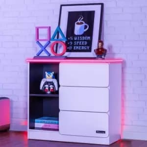 Image of CarbonTek 3 Drawer Chest with Enhanced LED Lighting, white