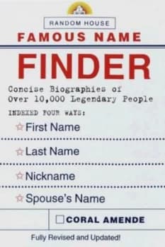 Image of Random House Famous Name Finder by Coral Amende Paperback