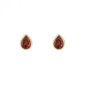 Image of Gold Plated Birthstone January Garnet Earrings E6202