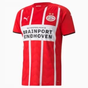 Image of PUMA Psv Home Replica Mens Jersey 21/22 Sneakers, High Risk Red/White, size Small, Shoes