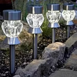 Image of Smart Solar Crystal Solar-Powered Stake Light - Pack of 4
