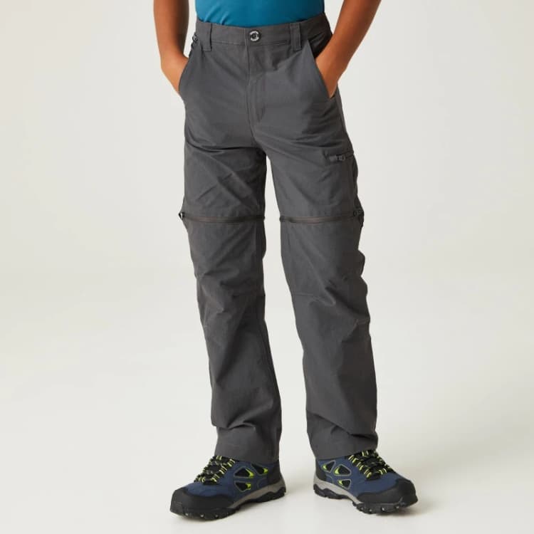 Image of Regatta Junior Highton Zip Off Trousers - Grey Grey C11-C12yrs
