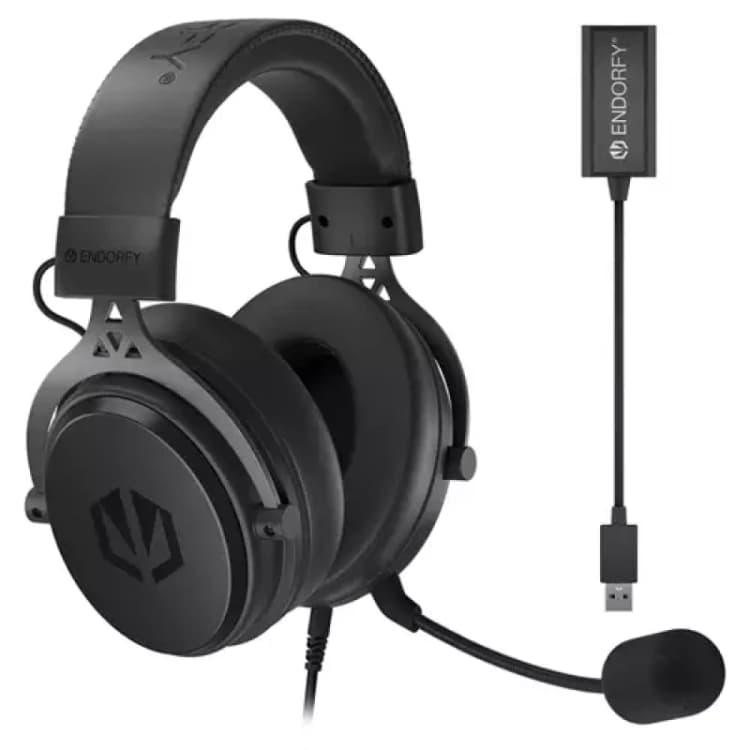 Image of ENDORFY VIRO Plus - Wired, 20 - 20000 Hz, Boom Microphone, USB 7.1 Sound Card, Headset - Black - EY1A001