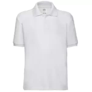 Image of Fruit Of The Loom Childrens/Kids Unisex 65/35 Pique Polo Shirt (Pack of 2) (12-13) (White)