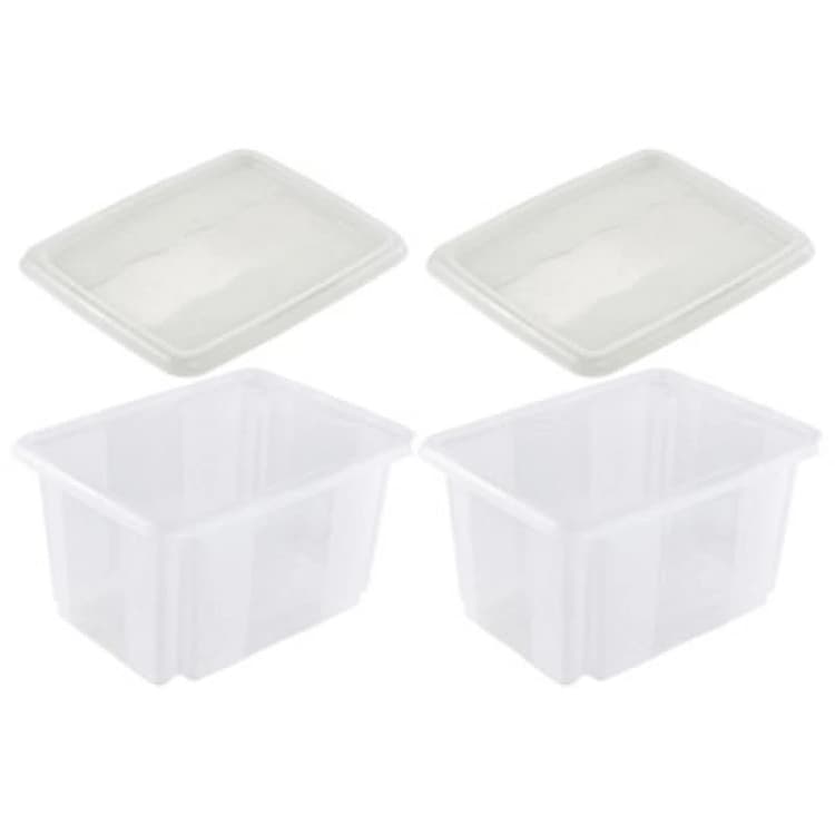 Image of Keeeper Set of 2 Storage Box 15 Litre with Lid Turn Around Stacking System Clear unisex