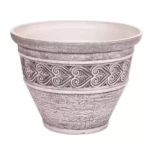 Image of YouGarden Heart 40cm Washed Granite Planter - Brown