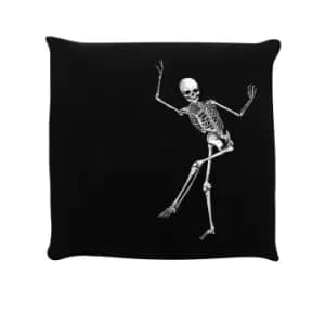 Image of Grindstore Dancing Skeleton Filled Cushion (One Size) (Black)