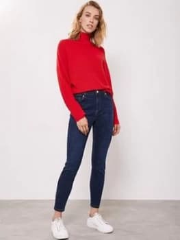 Image of Mint Velvet Houston Slim Jean - Dark Indigo, Dark Blue, Size 14, Women