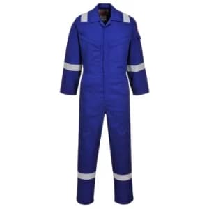 Image of Biz Flame Mens Flame Resistant Super Lightweight Antistatic Coverall Royal Blue Small 32"