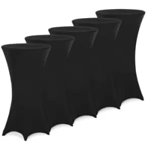 Image of Cocktail Table Cover 5Pcs Set Black 80cm