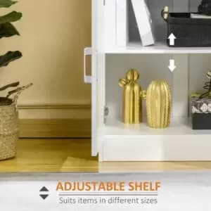 Image of Modern Storage Cabinet, Small Floor Cupboard with Drawer White - Homcom
