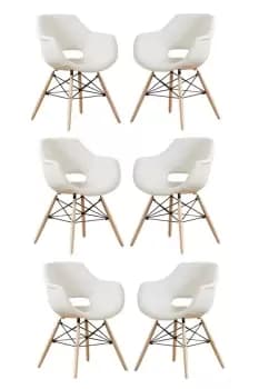 Image of Olivia Eiffel Fabric Armchair Dining Tub Chair Set of 6